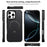 For iPhone 15 Pro Max Phone Case with Magnetic Kickstand TPU + PC Carbon Fiber Back Cover - Black - 6