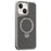 For iPhone 15 Phone Case with Magnetic Kickstand TPU + PC Carbon Fiber Back Cover - Grey - 1