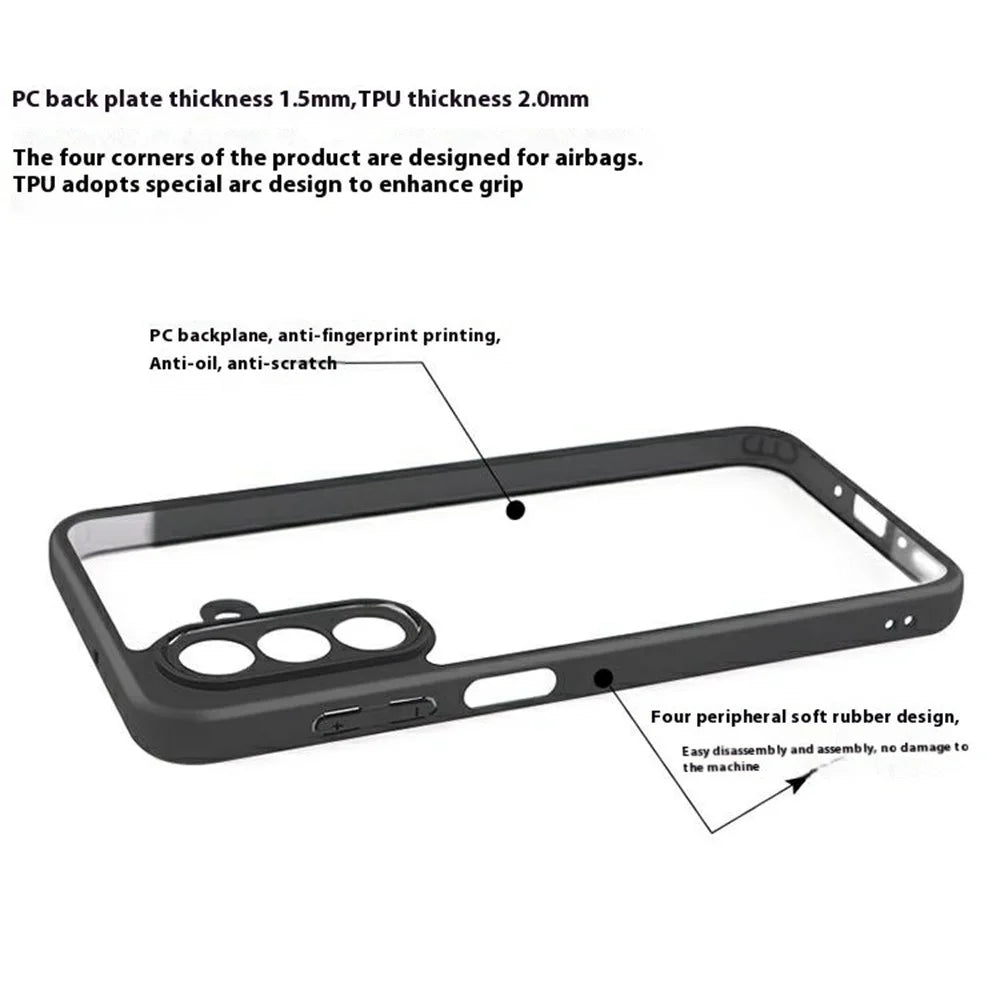 For Samsung Galaxy A26 5G Case Shockproof PC + TPU Clear Back Phone Cover - 3