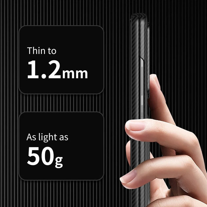 Drop-proof Phone Case for Samsung Galaxy Z Fold4 5G, Carbon Fiber Texture Protective Phone Cover with Kickstand - Cyan - 2