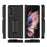 Drop-proof Phone Case for Samsung Galaxy Z Fold4 5G, Carbon Fiber Texture Protective Phone Cover with Kickstand - Cyan - 6
