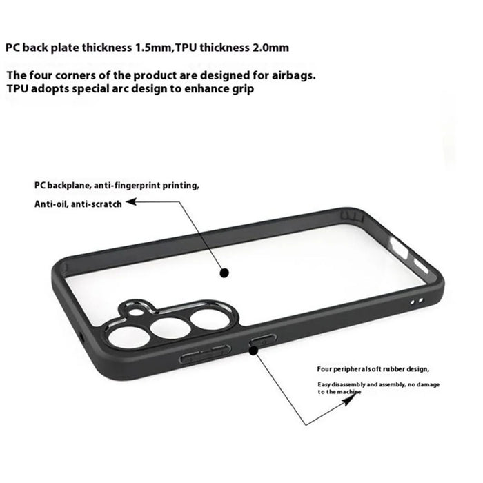 For Samsung Galaxy S24 FE Case Shockproof PC + TPU Clear Back Phone Cover - 3