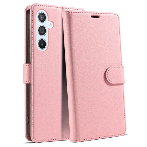 For Samsung Galaxy A16 5G  /  4G Case Magnetic RFID Blocking Leather Phone Wallet Cover - Pink - 1