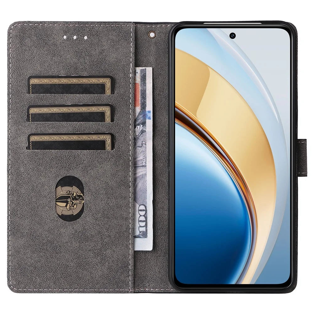 Wallet Phone Case for vivo V40 SE 5G 80W / V40 Lite (Indonesia) 4G / 5G RFID Blocking PU Leather Cover Stand View - Black - 2