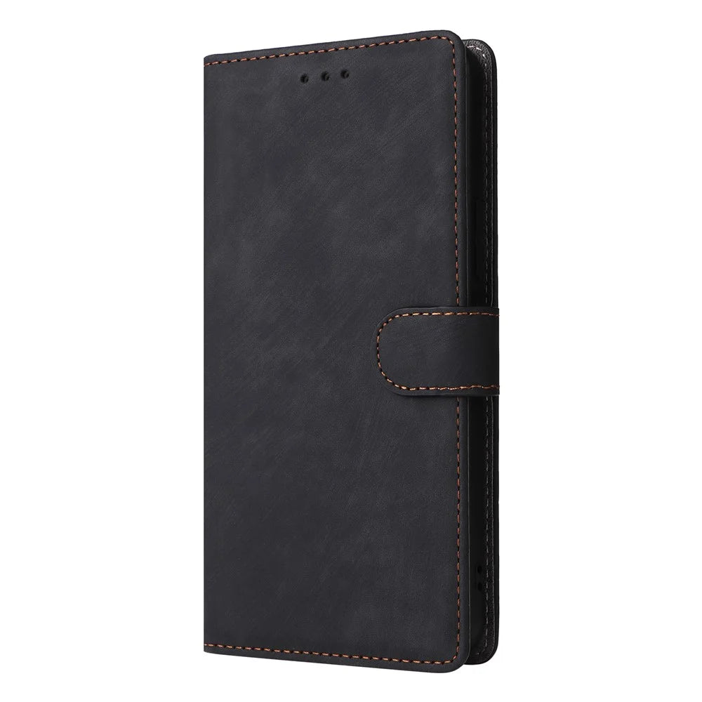 Wallet Phone Case for vivo V40 SE 5G 80W / V40 Lite (Indonesia) 4G / 5G RFID Blocking PU Leather Cover Stand View - Black - 6