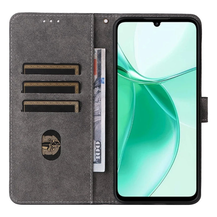 For ZTE Blade A35 / Blade A55 Wallet Case RFID Blocking PU Leather Cover Stand View - Black - 2