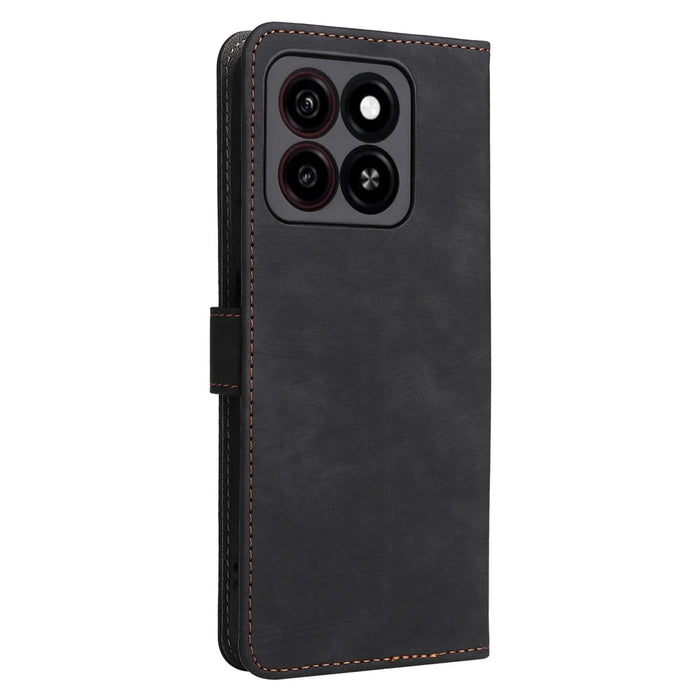 For ZTE Blade A35 / Blade A55 Wallet Case RFID Blocking PU Leather Cover Stand View - Black - 7
