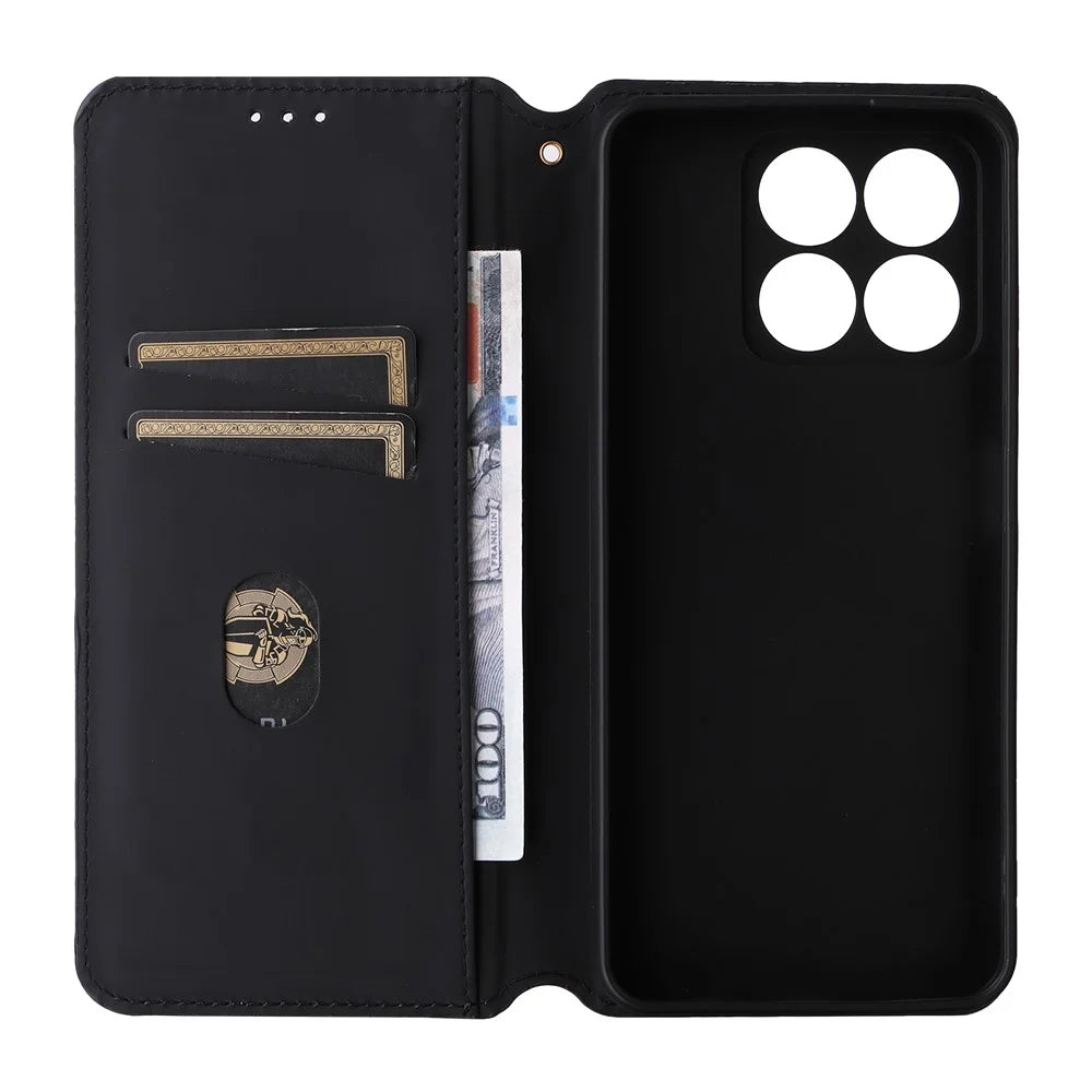 For ZTE Blade A35 / Blade A55 Wallet Case Rhombus Imprinted Leather Phone Cover - Silver - 5