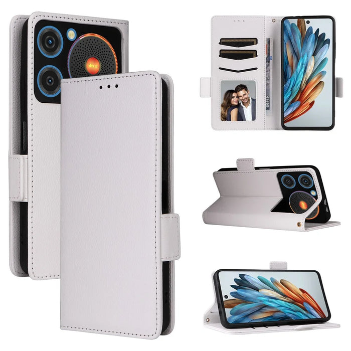 For ZTE nubia Music Case with Wrist Strap Litchi Texture PU Leather Wallet Phone Cover - White - 7