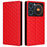 For ZTE nubia Music Wallet Case Rhombus Imprinted Leather Phone Cover - Red - 1