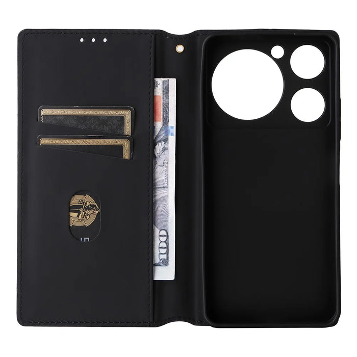 For ZTE nubia Music Wallet Case Rhombus Imprinted Leather Phone Cover - Red - 5