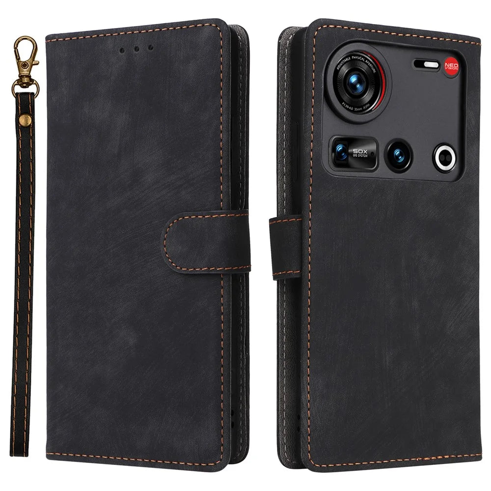 For ZTE nubia Z70S Ultra 5G / nubia Z70 Ultra 5G Wallet Case RFID Blocking PU Leather Cover Stand View - Black - 1
