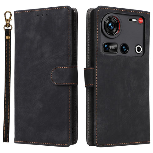 For ZTE nubia Z70S Ultra 5G / nubia Z70 Ultra 5G Wallet Case RFID Blocking PU Leather Cover Stand View - Black - 1