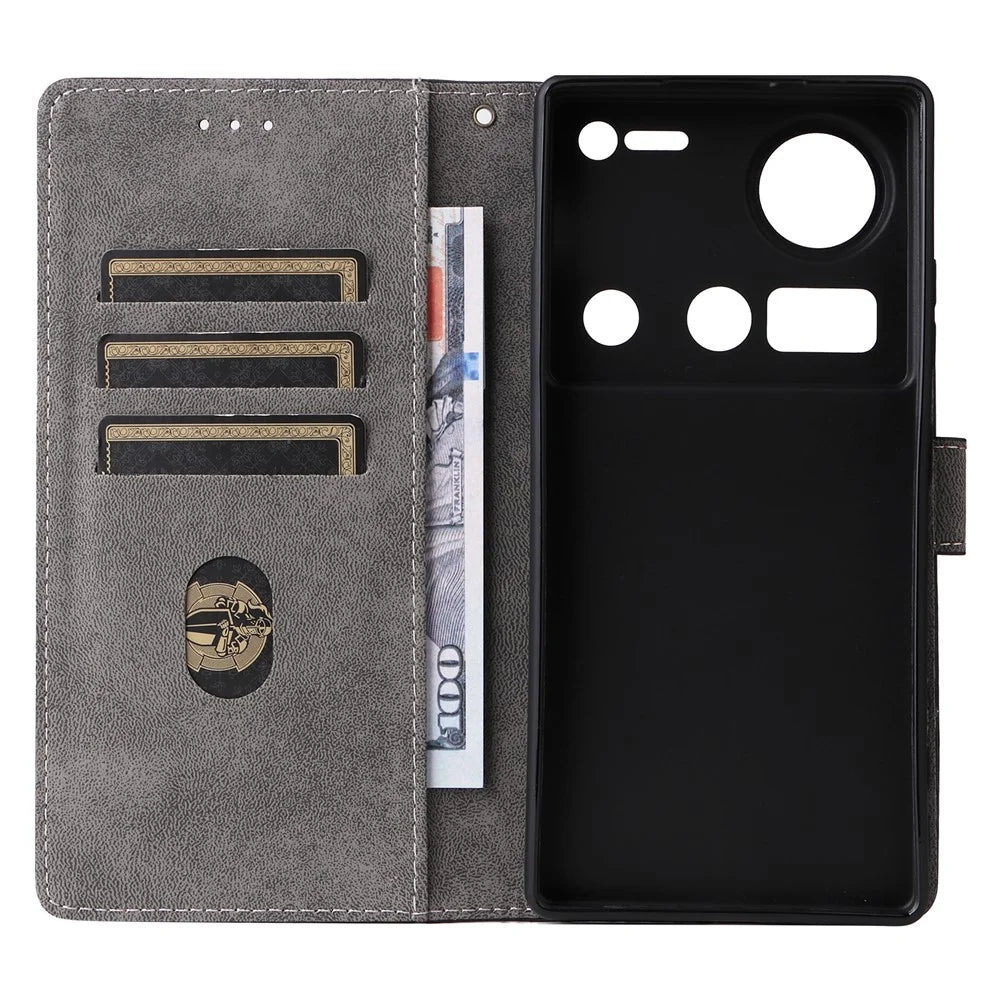 For ZTE nubia Z70S Ultra 5G / nubia Z70 Ultra 5G Wallet Case RFID Blocking PU Leather Cover Stand View - Black - 5