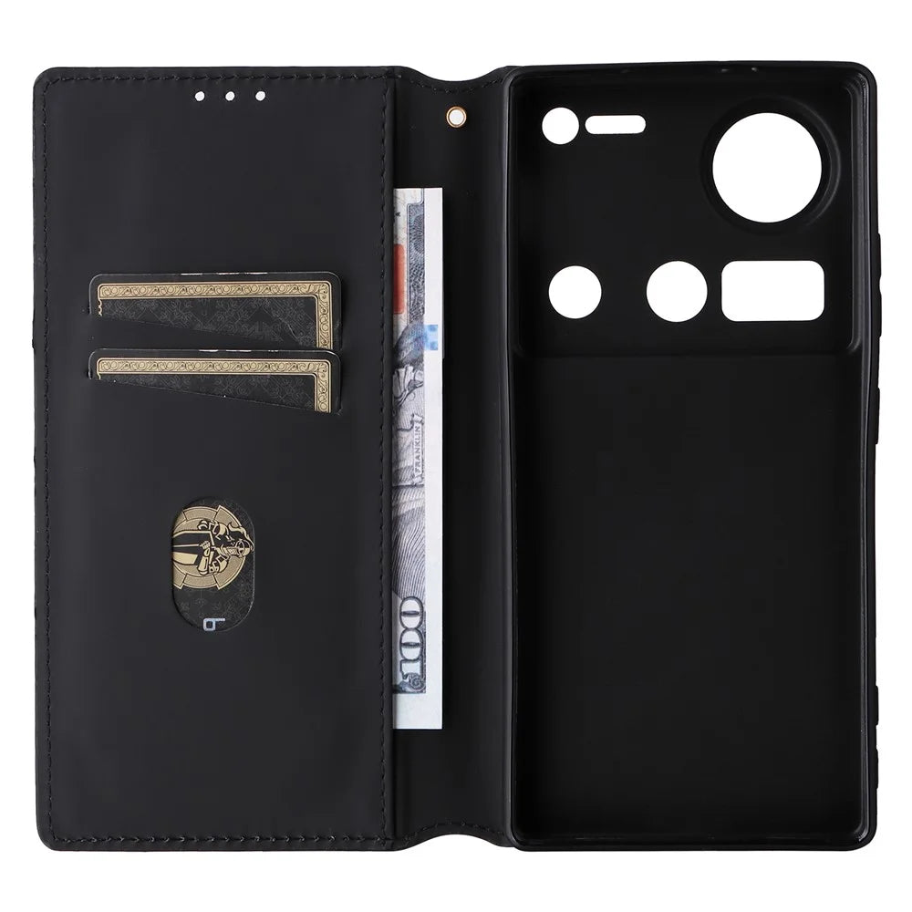 For ZTE nubia Z70S Ultra 5G / nubia Z70 Ultra 5G Wallet Case Rhombus Imprinted Leather Phone Cover - Red - 5