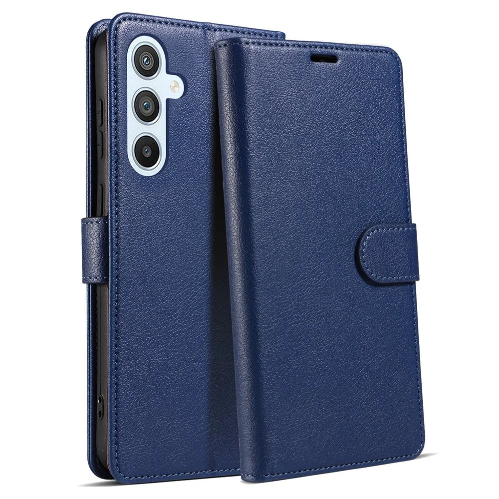 For Samsung Galaxy A36 5G Case Magnetic RFID Blocking Leather Phone Wallet Cover - Blue - 1