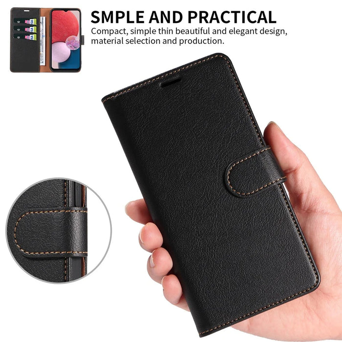 For Samsung Galaxy A56 5G Case Magnetic RFID Blocking Leather Phone Wallet Cover - Black - 6