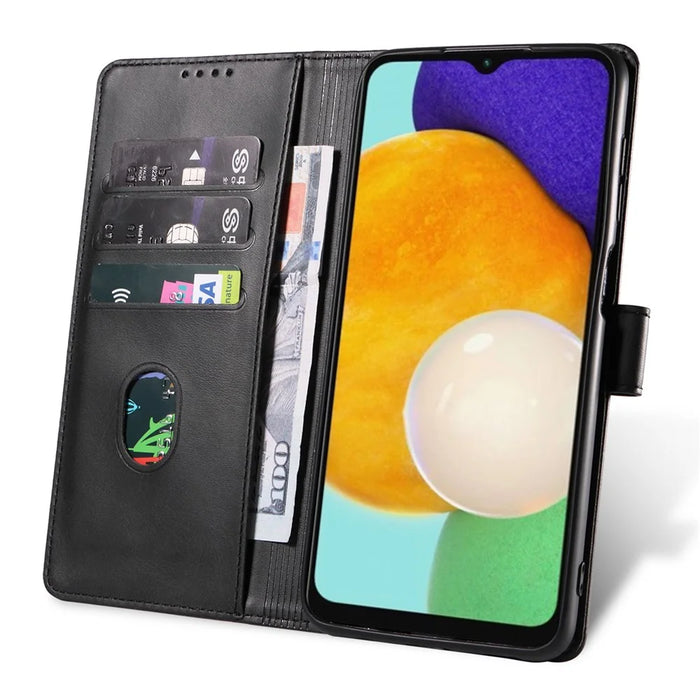 For Samsung Galaxy A36 5G Case Leather Stand Phone Shell with Magnetic Closure - Black - 2