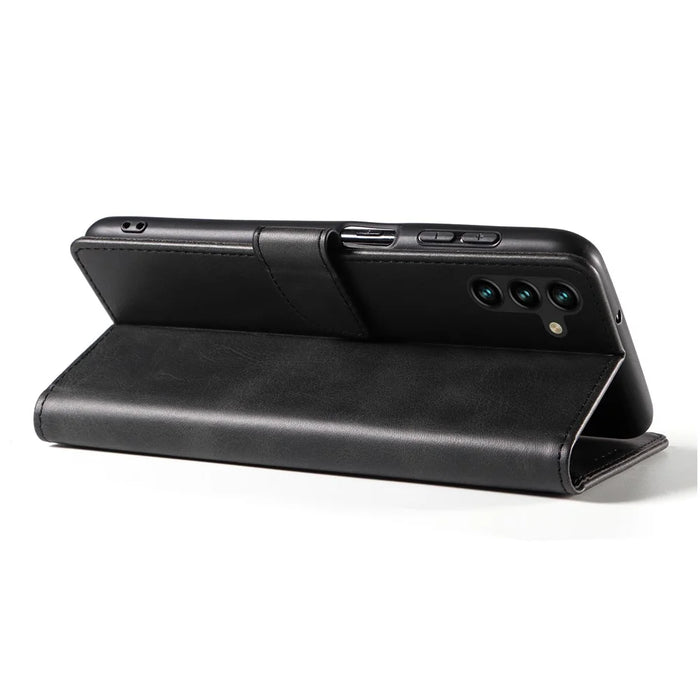 For Samsung Galaxy A36 5G Case Leather Stand Phone Shell with Magnetic Closure - Black - 3