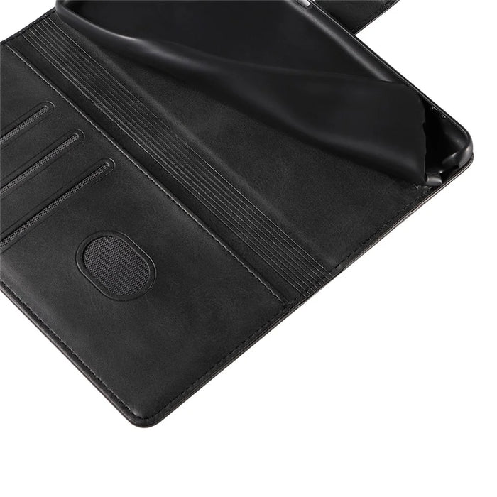 For Samsung Galaxy A36 5G Case Leather Stand Phone Shell with Magnetic Closure - Black - 5