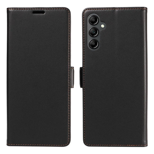 For Samsung Galaxy A16 5G  /  4G Case Side Magnetic Clasp RFID Blocking Leather Phone Wallet Cover - Black - 1