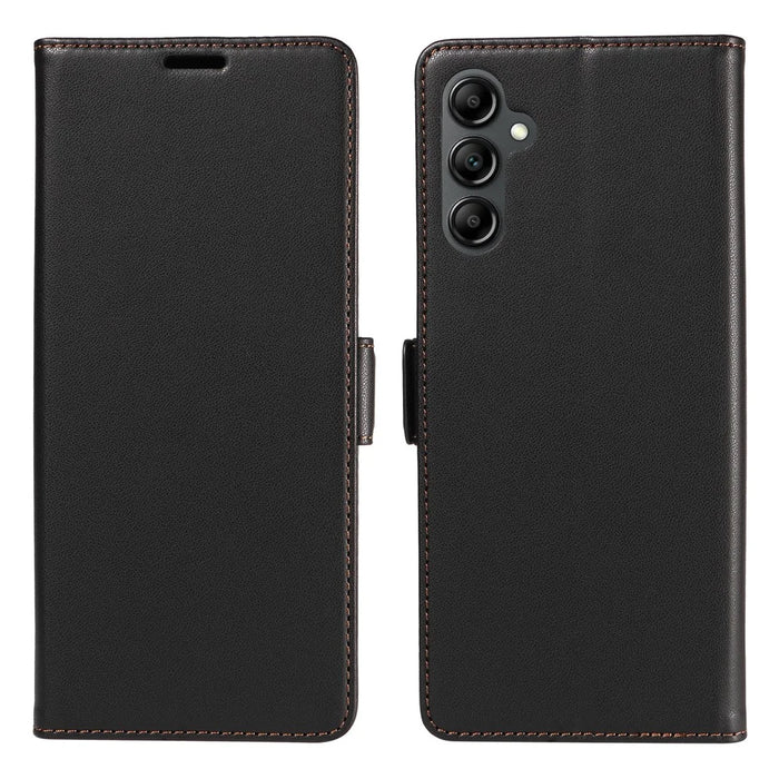 For Samsung Galaxy A16 5G  /  4G Case Side Magnetic Clasp RFID Blocking Leather Phone Wallet Cover - Black - 1