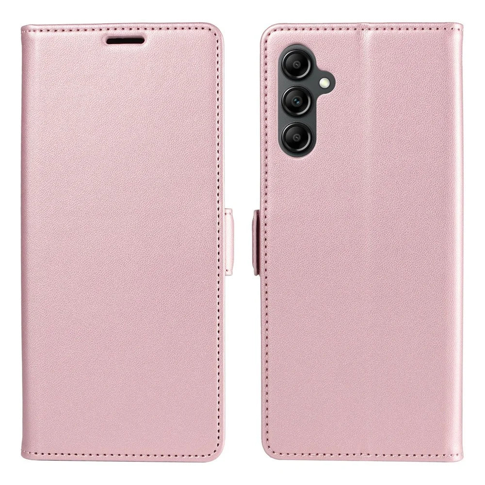 For Samsung Galaxy A35 5G Case Side Magnetic Clasp RFID Blocking Leather Phone Wallet Cover - Pink - 1
