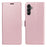 For Samsung Galaxy A35 5G Case Side Magnetic Clasp RFID Blocking Leather Phone Wallet Cover - Pink - 1