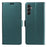 For Samsung Galaxy A36 5G Case Side Magnetic Clasp RFID Blocking Leather Phone Wallet Cover - Dark Green - 1