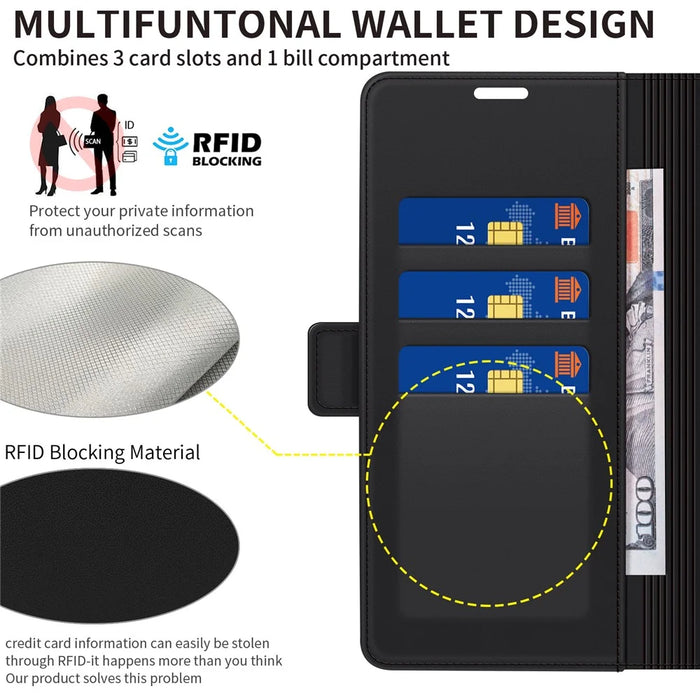 For Samsung Galaxy A36 5G Case Side Magnetic Clasp RFID Blocking Leather Phone Wallet Cover - Dark Green - 2
