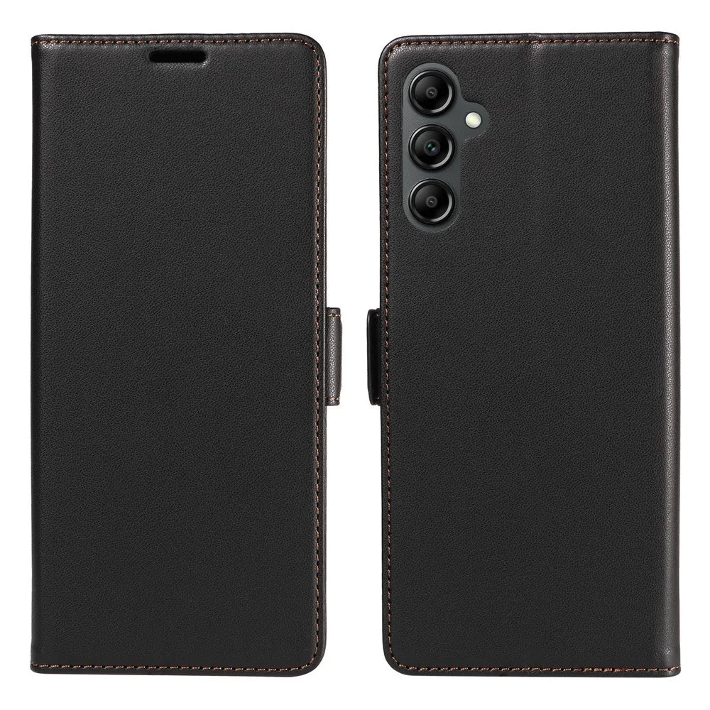 For Samsung Galaxy A56 5G Case Side Magnetic Clasp RFID Blocking Leather Phone Wallet Cover - Black - 1