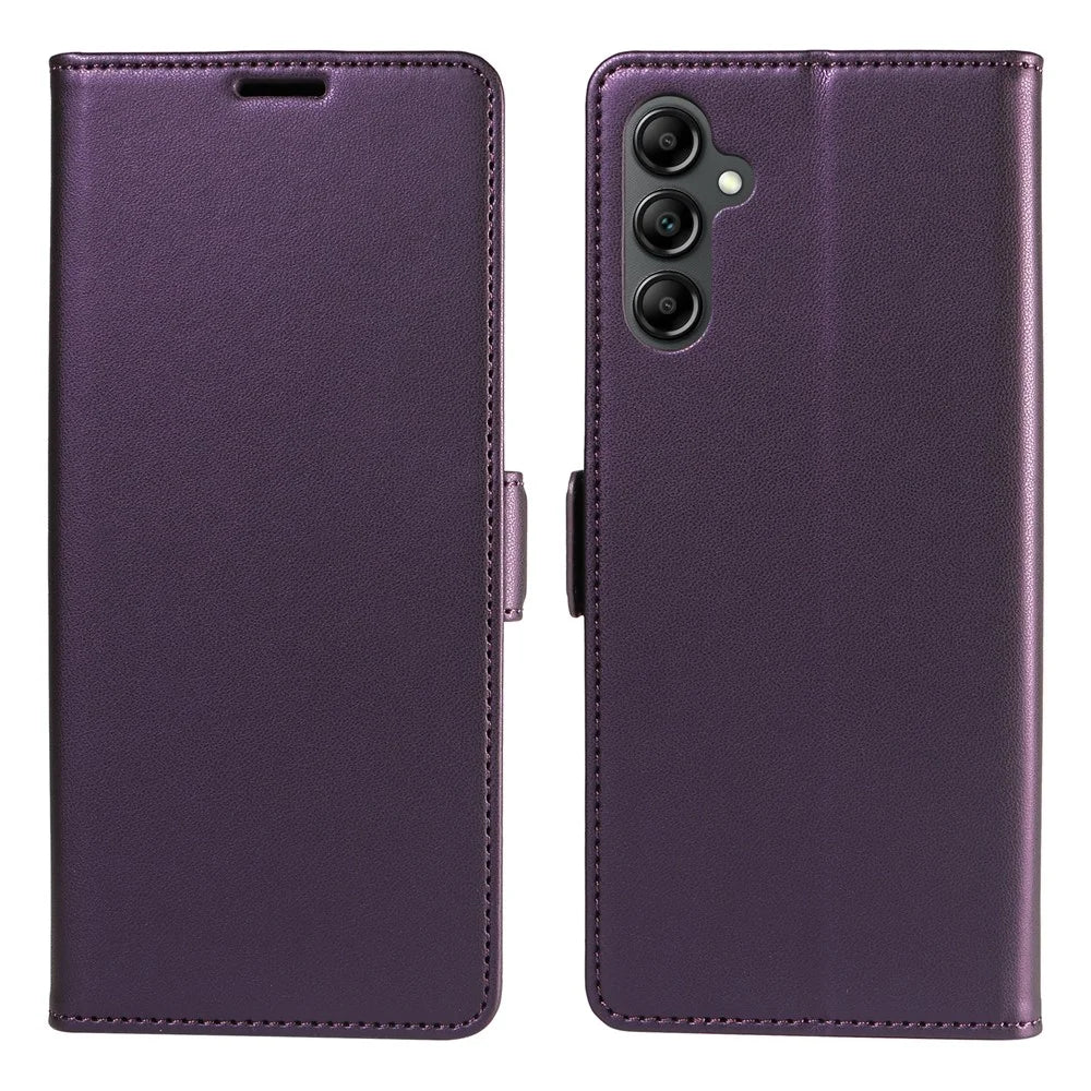 For Samsung Galaxy S25+ Case Side Magnetic Clasp RFID Blocking Leather Phone Wallet Cover - Purple - 1