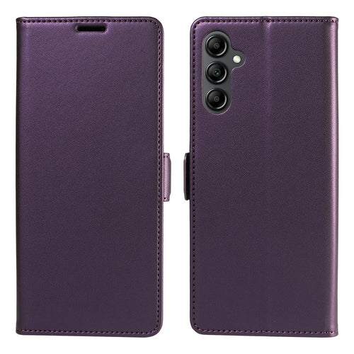For Samsung Galaxy S25+ Case Side Magnetic Clasp RFID Blocking Leather Phone Wallet Cover - Purple - 1