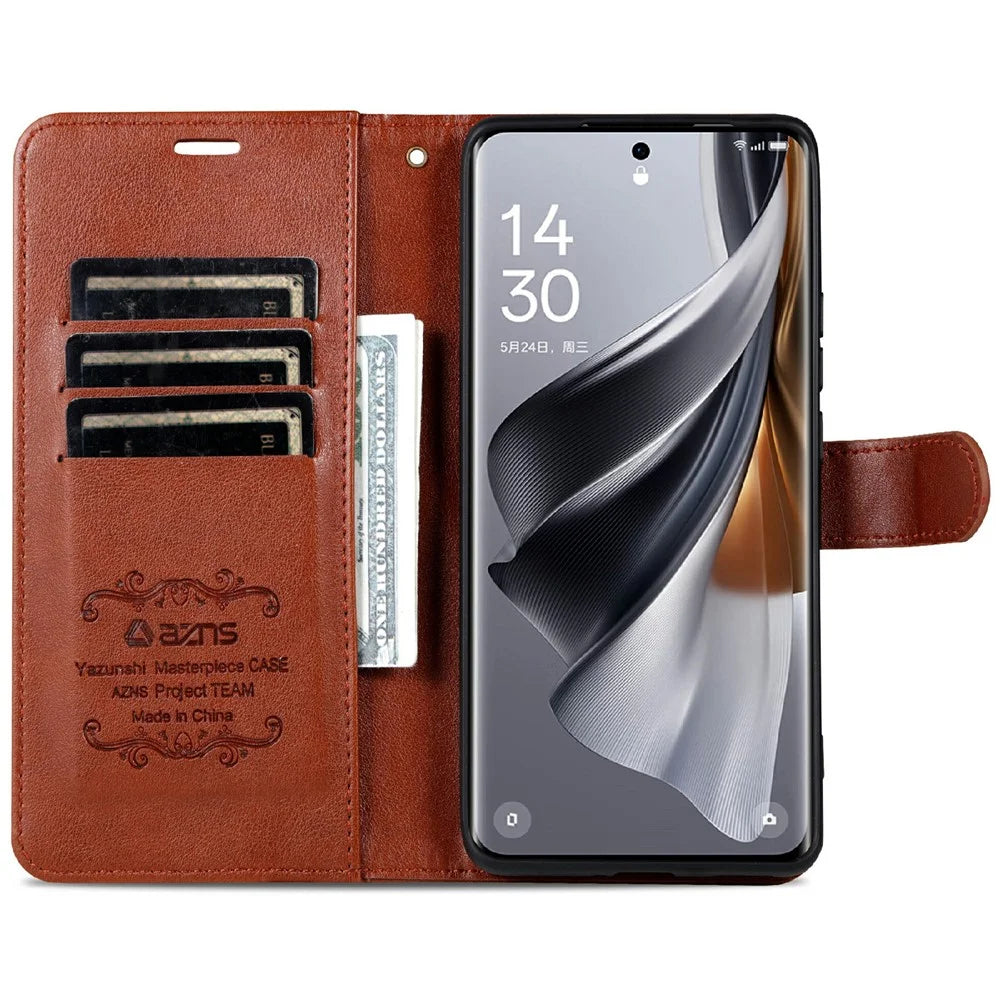 AZNS For Samsung Galaxy A26 5G Case Anti-Scratch PU Leather Stand Wallet Phone Cover - Brown - 2