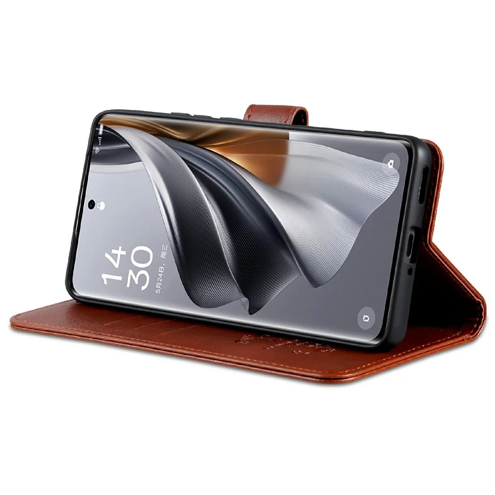 AZNS For Samsung Galaxy A36 5G Case Anti-Scratch PU Leather Stand Wallet Phone Cover - Brown - 3