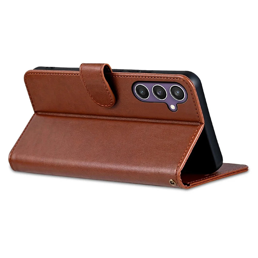 AZNS For Samsung Galaxy A36 5G Case Anti-Scratch PU Leather Stand Wallet Phone Cover - Brown - 4