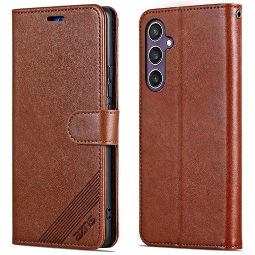 AZNS For Samsung Galaxy A56 Case Anti-Scratch PU Leather Stand Wallet Phone Cover - Brown - 1