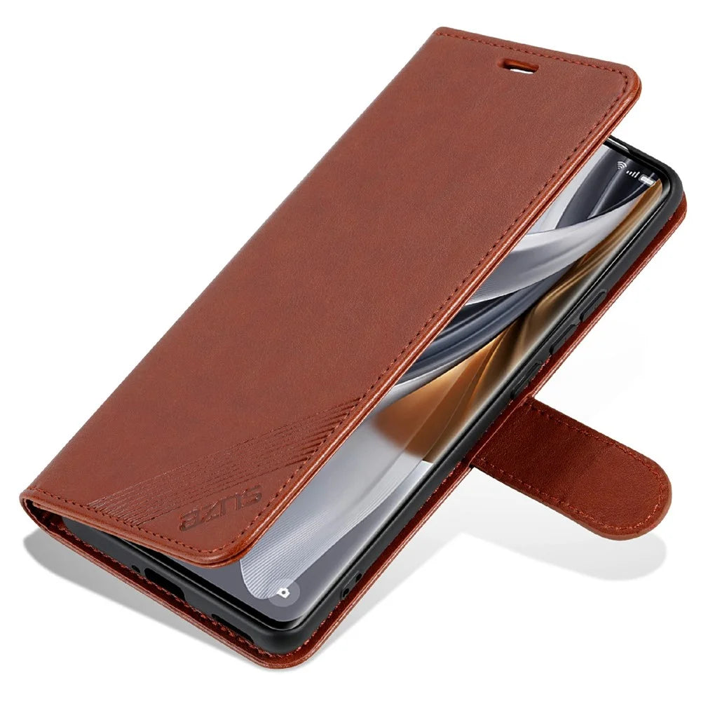 AZNS For Samsung Galaxy A56 Case Anti-Scratch PU Leather Stand Wallet Phone Cover - Brown - 6