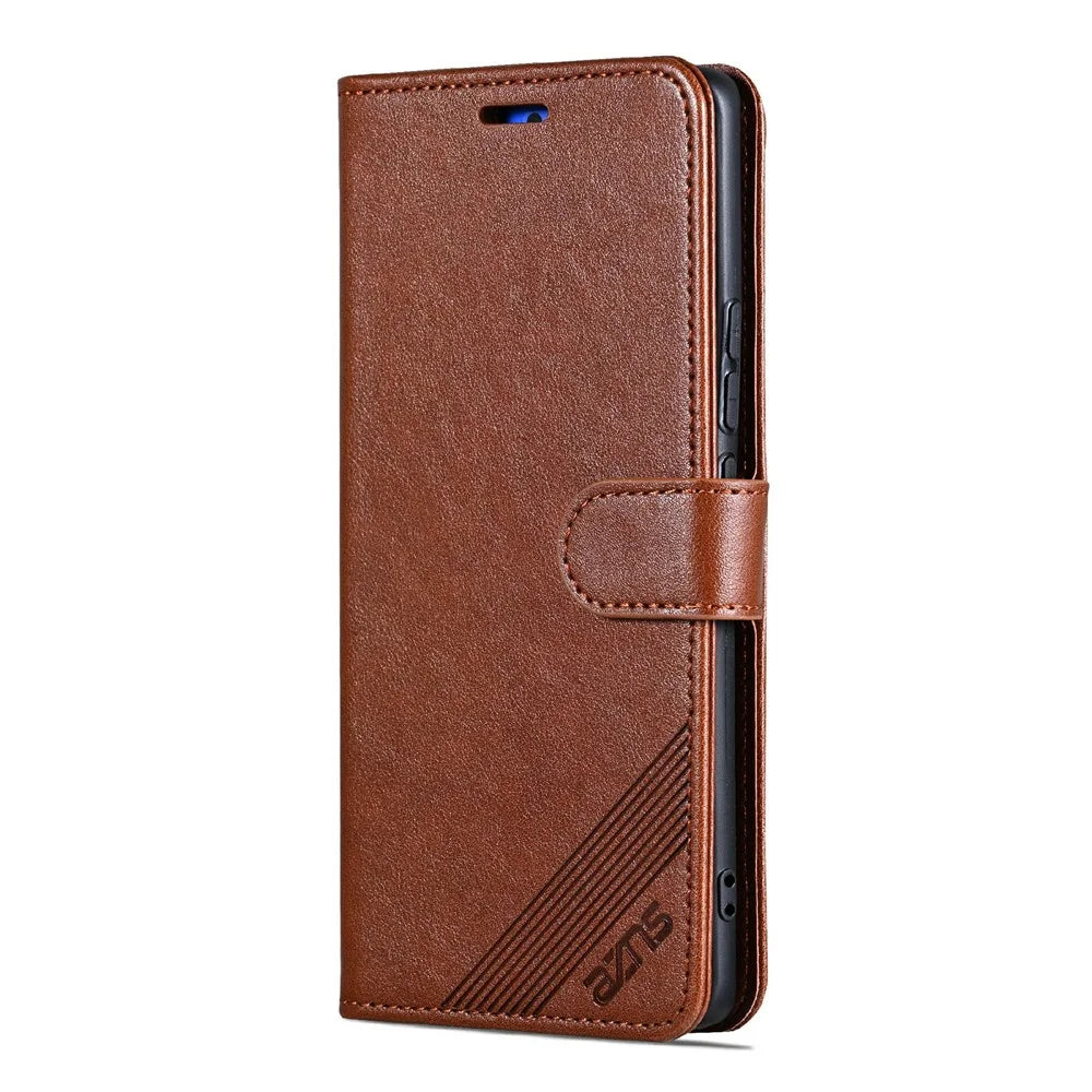 AZNS For Samsung Galaxy A56 Case Anti-Scratch PU Leather Stand Wallet Phone Cover - Brown - 7