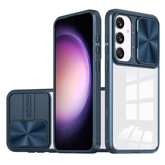 For Samsung Galaxy S25+ Case TPU + PC Clear Phone Cover - Navy Blue - 1