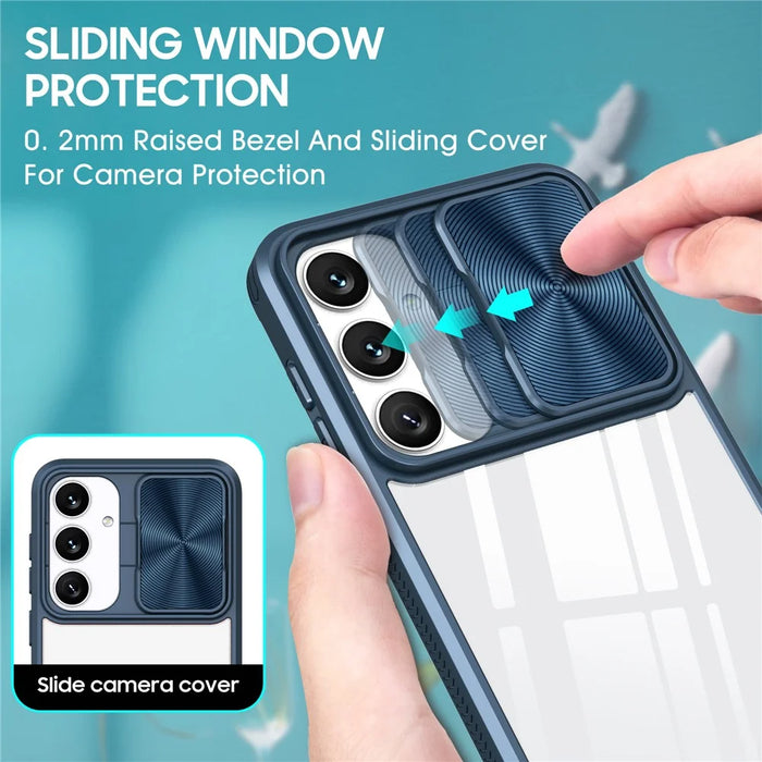 For Samsung Galaxy S25+ Case TPU + PC Clear Phone Cover - Navy Blue - 3