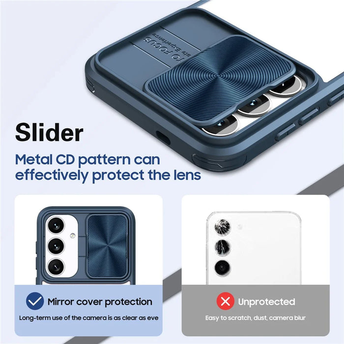 For Samsung Galaxy S25+ Case TPU + PC Clear Phone Cover - Navy Blue - 4