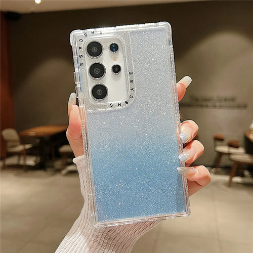 For Samsung Galaxy S25 Ultra Case Glitter Design PC + TPU Shockproof Phone Cover - Blue - 1