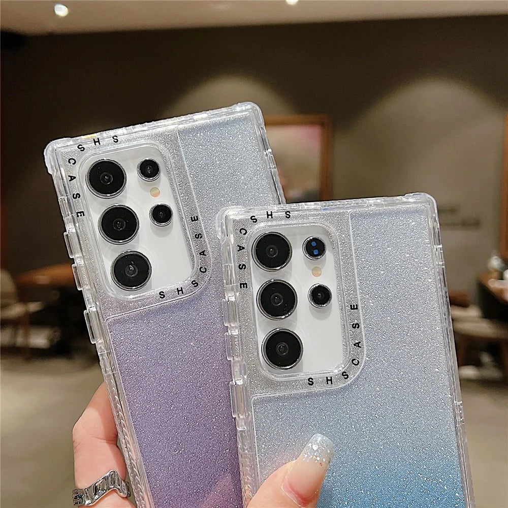 For Samsung Galaxy S25 Ultra Case Glitter Design PC + TPU Shockproof Phone Cover - Blue - 4