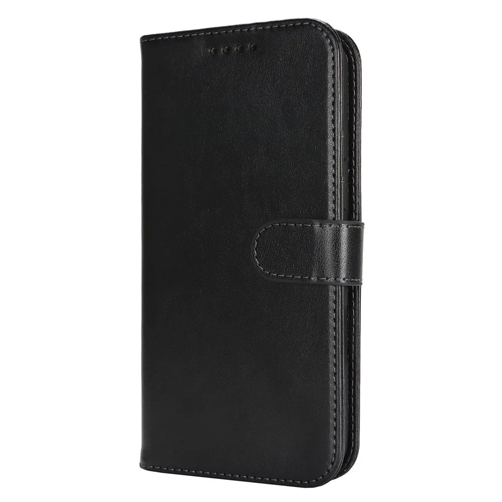For iPhone 16 Pro Case R61 Texture Wallet Leather Flip Phone Cover - Black - 7