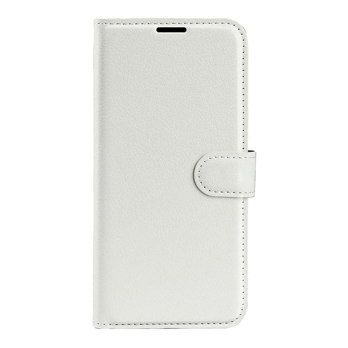 For iPhone 17e / 16e Case Litchi Texture Shockproof Leather Wallet Phone Cover - White - 5