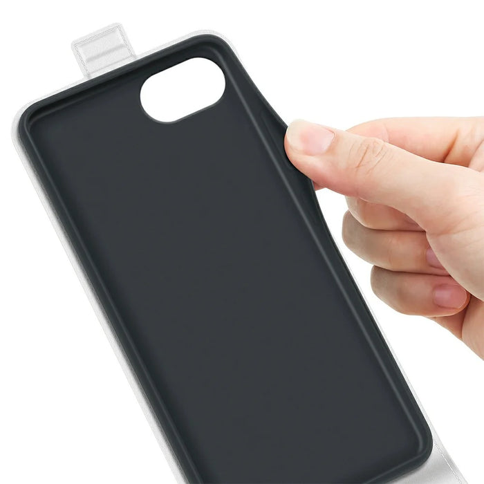 For iPhone 17e / 16e Case with Card Slots Vertical Flip Leather Phone Cover - White - 3