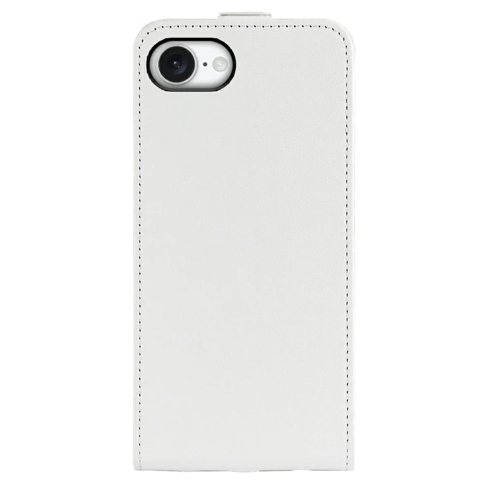 For iPhone 17e / 16e Case with Card Slots Vertical Flip Leather Phone Cover - White - 5