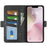 For iPhone 17e / 16e Stand Case Calf Texture Leather Wallet Phone Cover - Black - 2