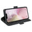 For iPhone 17e / 16e Stand Case Calf Texture Leather Wallet Phone Cover - Black - 3